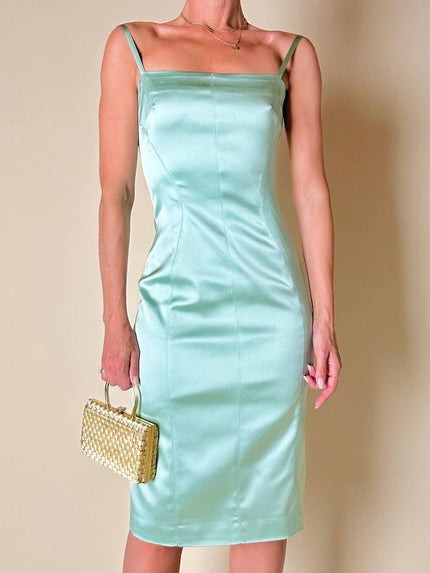 Tubino in raso stretch acquamarina “D&G”