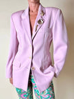 Blazer in rasato di lana merinos super fine rosa “Swish”