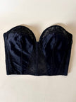 Bustier in raso di seta e pizzo nero “Ponsesina”