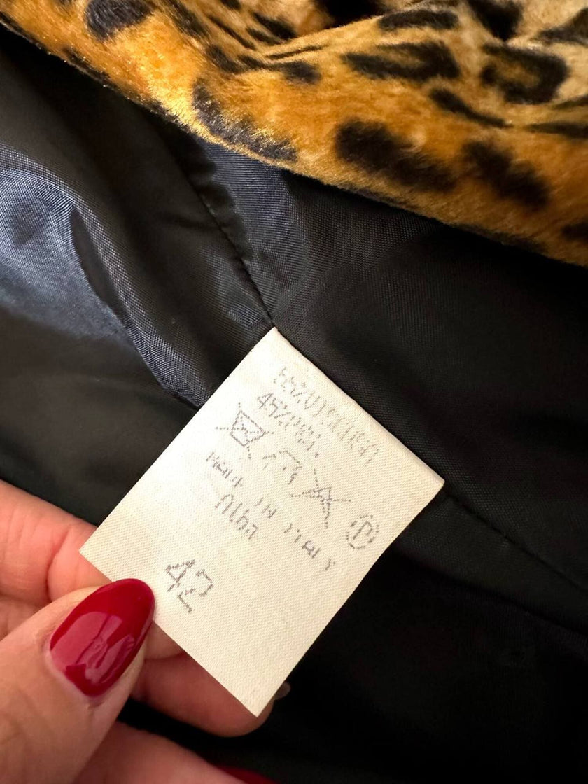 Cappotto leopardato in eco cavallino
