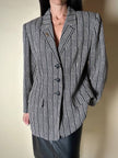 Blazer vintage Yves Saint Laurent a righe verticali panna e nero
