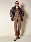 Bomber aviator in pelle color cioccolato “Laps”