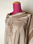 Foulard Yves Saint Laurent vintage in seta a righe con monogramma YSL