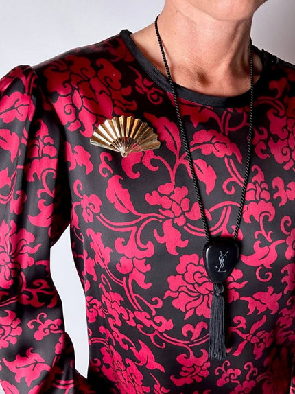 Collana vintage Yves Saint Laurent con pendente nappa couture – gioiello diffusore di aroma