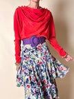 Blusa rossa con scollo drappeggiato “Yves Saint Laurent”
