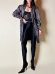 Blazer vintage Gianni Versace in seta goffrata a righe nere e avorio