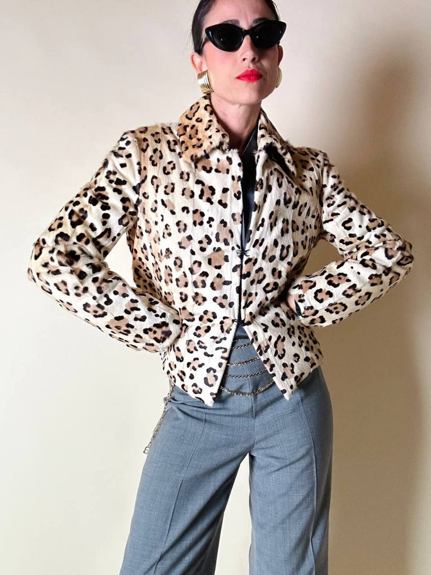 Giacca in cavallino leopardato “Iceberg”