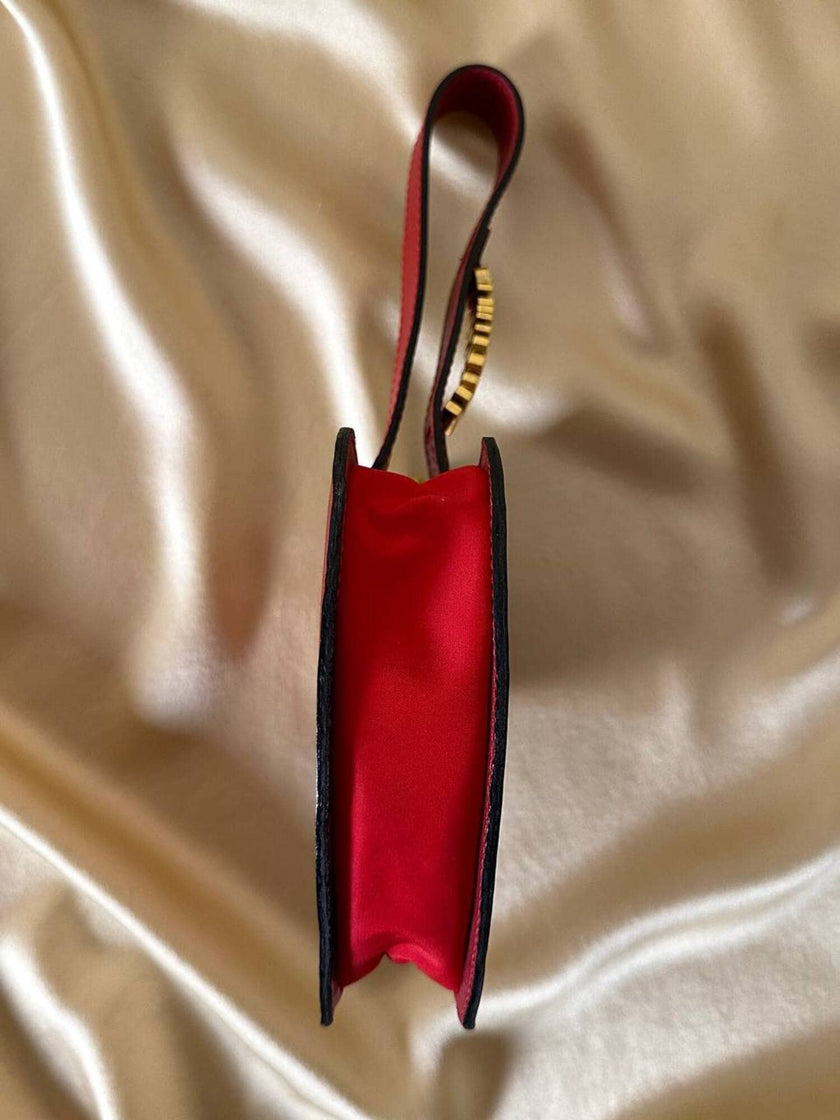 Mini bag a forma di cuore in pelle rossa “Moschino”