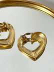 Vintage Yves Saint Laurent gold-tone metal heart-shaped clip-on earrings