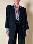 Blazer doppiopetto nero in pura lana “Yves Saint Laurent”