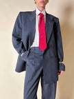 Tailleur gessato in lana grigio antracite “Yves Saint Laurent”