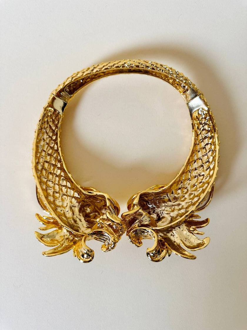 Maxi collier dragoni in metallo dorato “Roberto Cavalli”