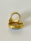 Anello Yves Saint Laurent Arty Ring con cabochon blu effetto Lapislazzuli
