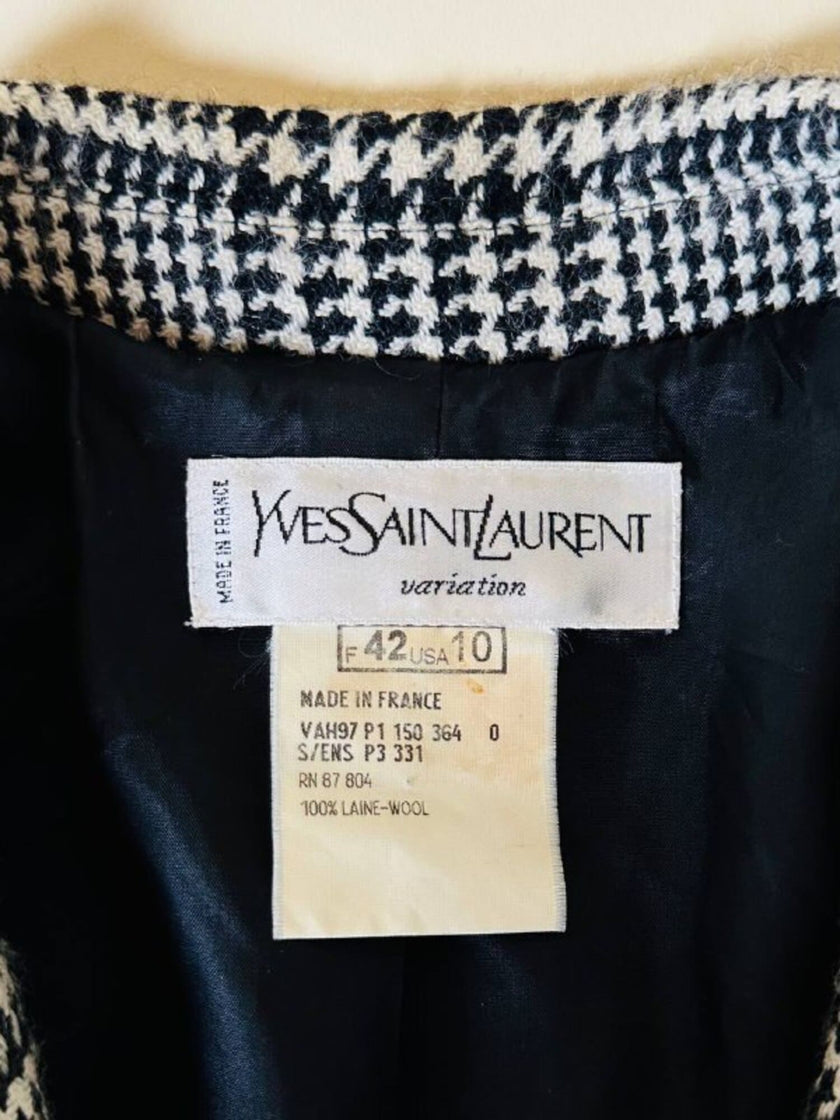Blazer doppiopetto in lana principe di Galles “Yves Saint Laurent”