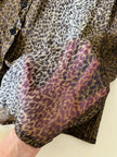 Camicia leopardata in chiffon operato con fili di lamè oro