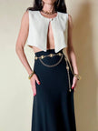 Gilet avorio con nappa couture “Emporio Armani”