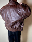 Bomber vintage stile aviator in pelle marrone Stenley