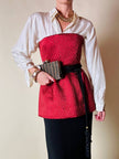 Clutch gioiello in seta nera con armatura di perline dorate “Rodo”