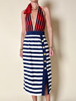 Longuette a righe bianche e blu con bottoni dorati “Yves Saint Laurent”