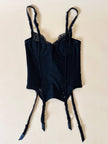 Bustier con guêpière in pizzo nero e seta “La Perla”