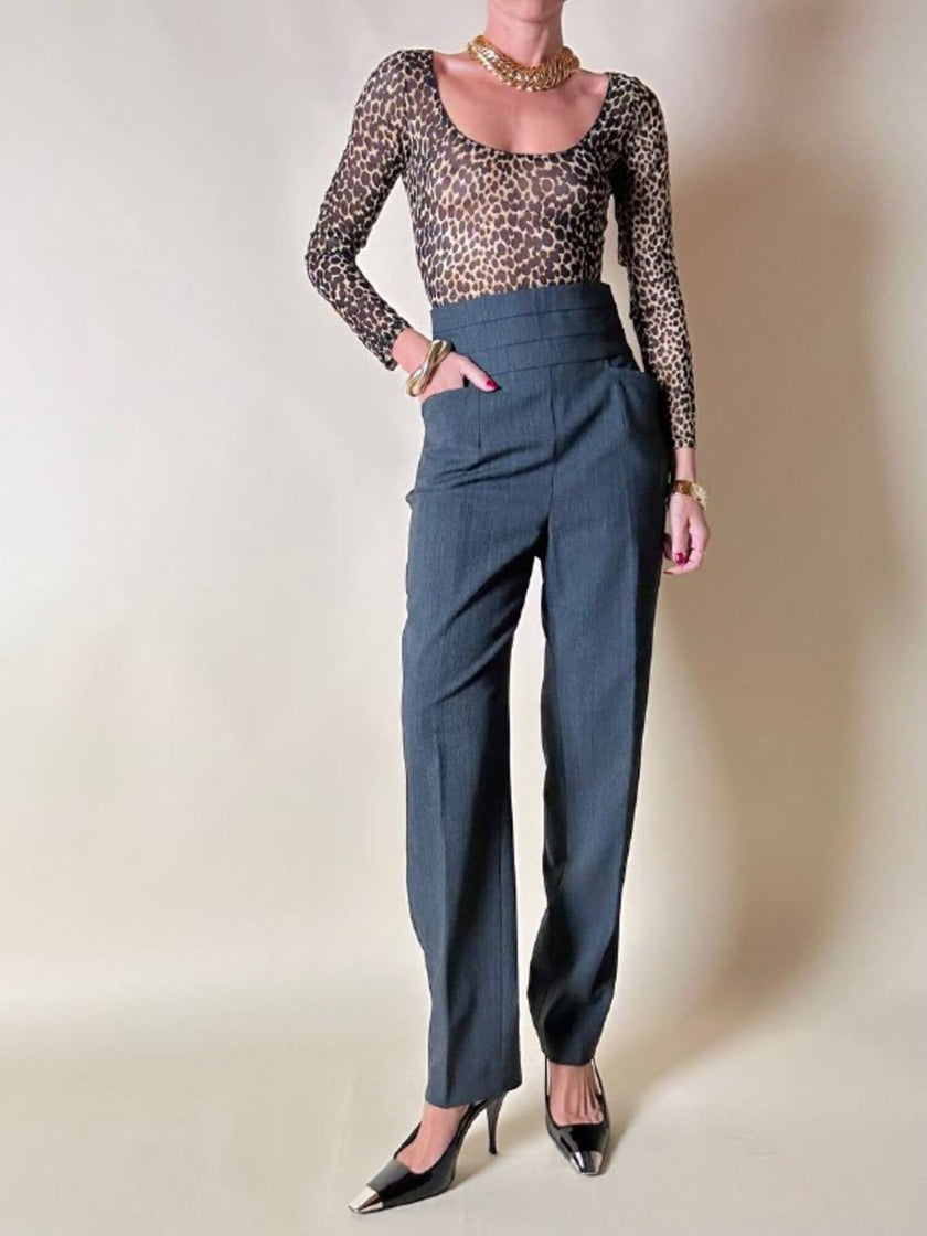 Pantalone a sigaretta con panciotto grigio antracite “D&G”
