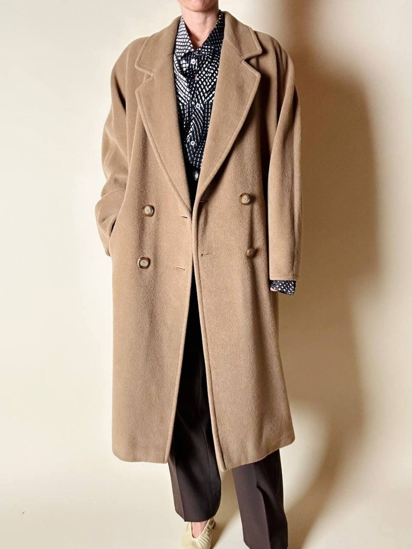 Vintage-Mantel von Marina Basic aus Kamelhaar-Woll-Kaschmir-Mix