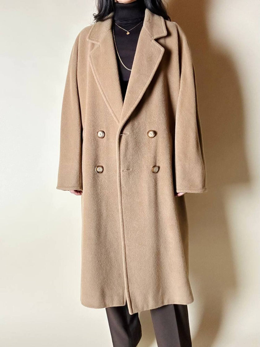 Vintage-Mantel von Marina Basic aus Kamelhaar-Woll-Kaschmir-Mix