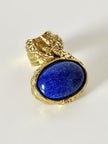 Anello Yves Saint Laurent Arty Ring con cabochon blu effetto Lapislazzuli