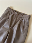 Pantalón de tiro alto de piel color crema “Grandinetti”