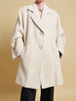 Cappotto sartoriale in lana e alpaca color panna