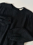 Blusa vintage Valentino Miss V in seta nera goffrata