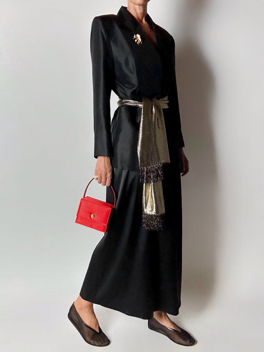 Slip dress Oscalito nero in raso di seta