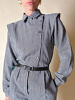 Jumpsuit vintage Sarabang de lana príncipe de Gales con cinturón a juego