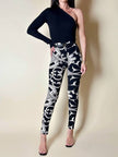 Leggings vintage Gianni Versace fantasia Silver Baroque bianca e nera