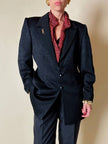 Blazer nero a righe in tessuto lucido “State off Claude Montana”