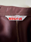 Camicia marrone in tessuto spalmato con dettaglio goffrato nelle maniche “Migor”