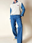 Gilet Valentino Sport in cotone beige con scollo a V logo sul petto