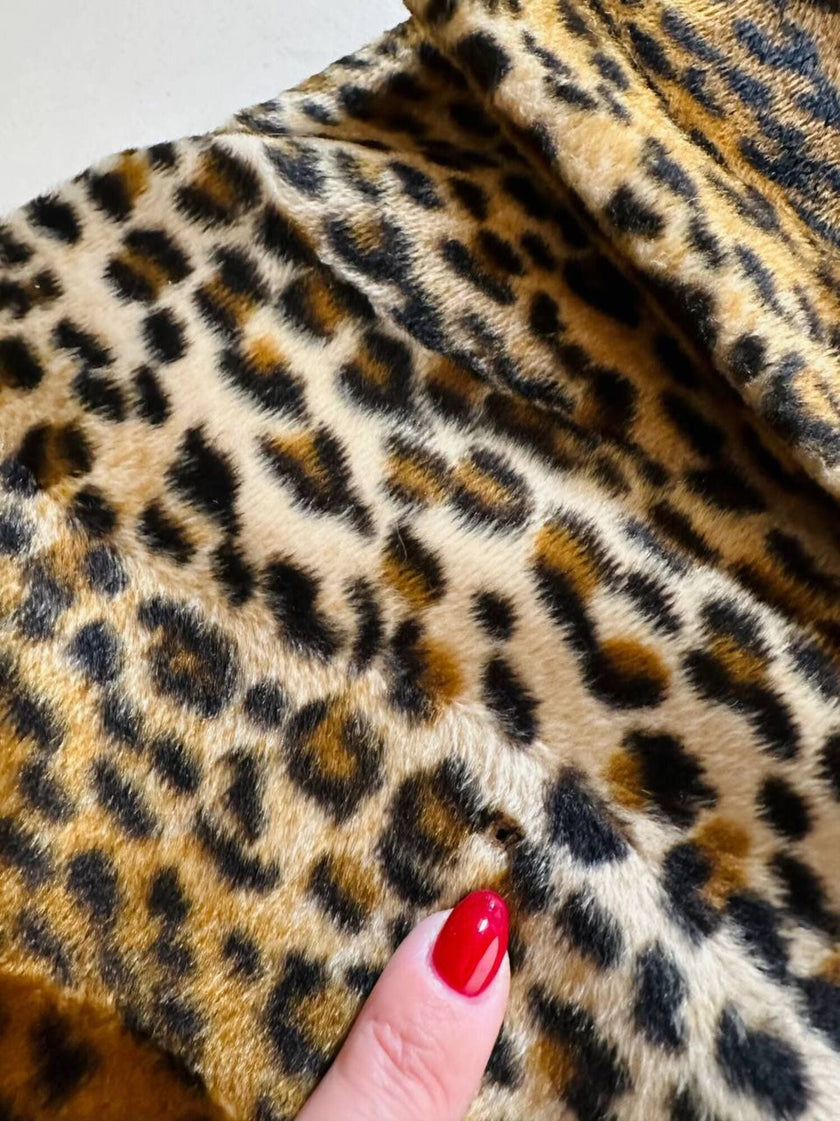 Cappotto leopardato in eco cavallino