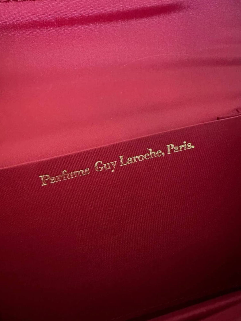 Borsa vintage Guy Laroche Paris in raso color lampone con nappa couture