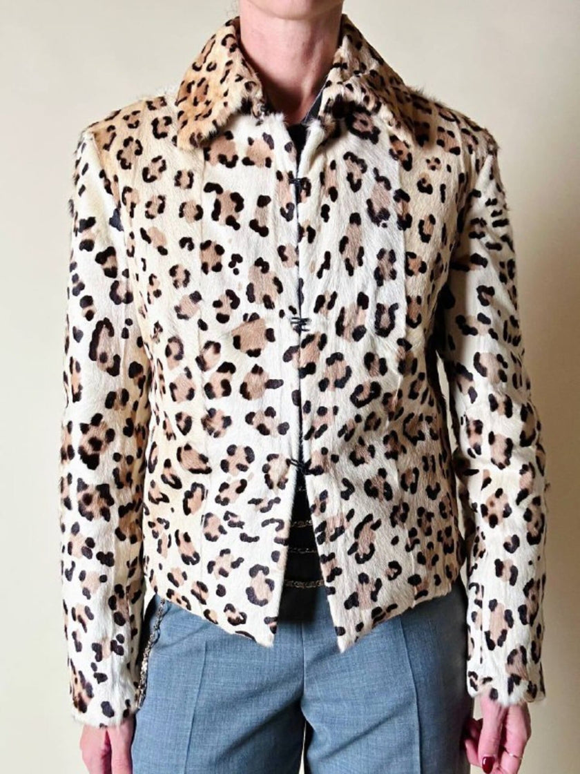 Giacca in cavallino leopardato “Iceberg”