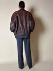 Bomber aviator in pelle color cioccolato “Laps”