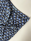 Pantaloni Prada P/E 2017 con stampa geometrica e piume di struzzo nere