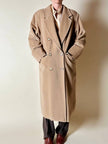 Cappotto doppiopetto Max Mara vintage in lana cammello chiaro