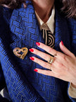 Spilla cuore oro in stile art déco “Yves Saint Laurent”