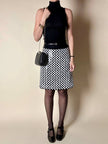Gonna Emporio Armani in paillettes bianche e nere con motivo a scacchi