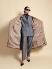 Cappotto doppiopetto in drap di lana cammello 