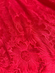 Camicia sartoriale in tessuto jacquard rosso con damaschi floreali