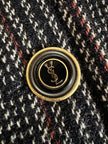 Manteau-blazer Yves Saint Laurent en tweed avec boutons bijoux logotés