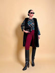 Blusa in raso di seta tartan 
