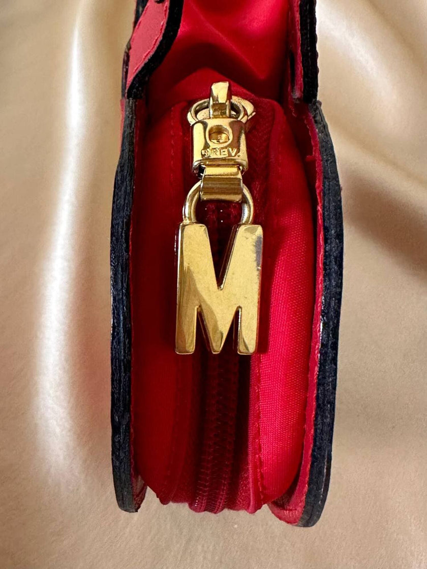 Mini bag a forma di cuore in pelle rossa “Moschino”
